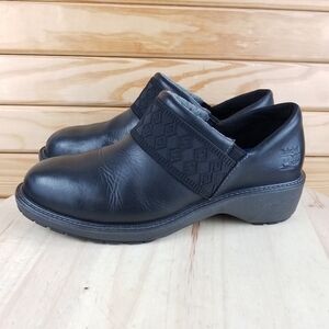 Timberland 11 US PRO436 Riveter Black Slip On Work Alloy Toe Shoes Clogs ESD